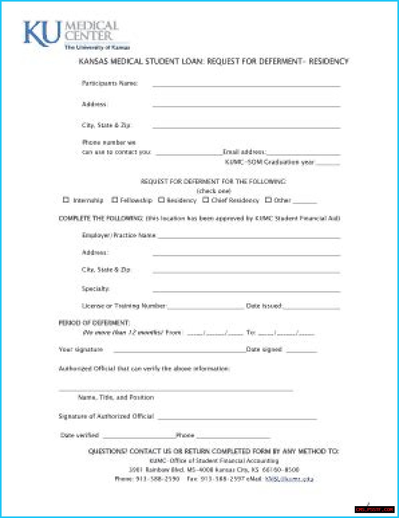 Kansas Medical Student Loan (KMSL)